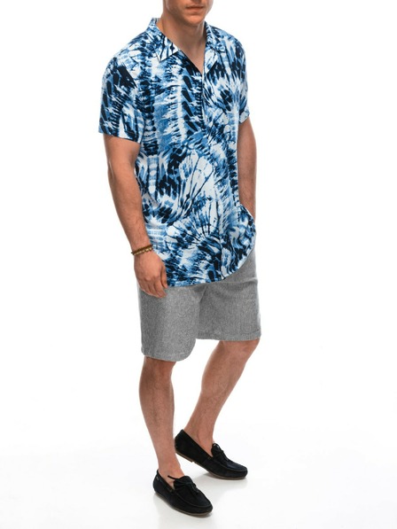 Ombre Clothing Modo-bijela muška Ombre košulja kratkih rukava s uzorkom