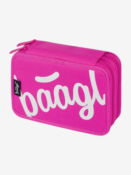 BAAGL  Ružičasta školska pernica dvokatna logo pink Baagl
