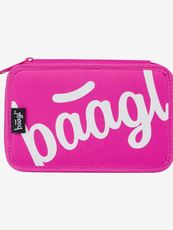 BAAGL  Ružičasta školska pernica dvokatna logo pink Baagl