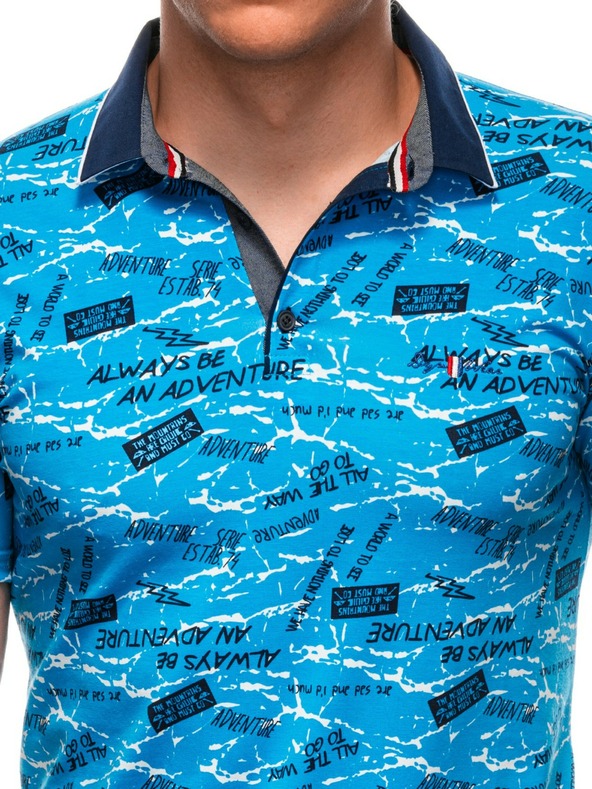 Edoti Muška polo majica s printom - svijetlo plava EDOTI