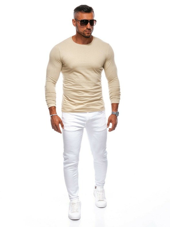 Edoti Bež muška majica dugih rukava Edoti