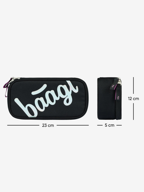 BAAGL  Crna školska pernica Baagl Metallic Holo