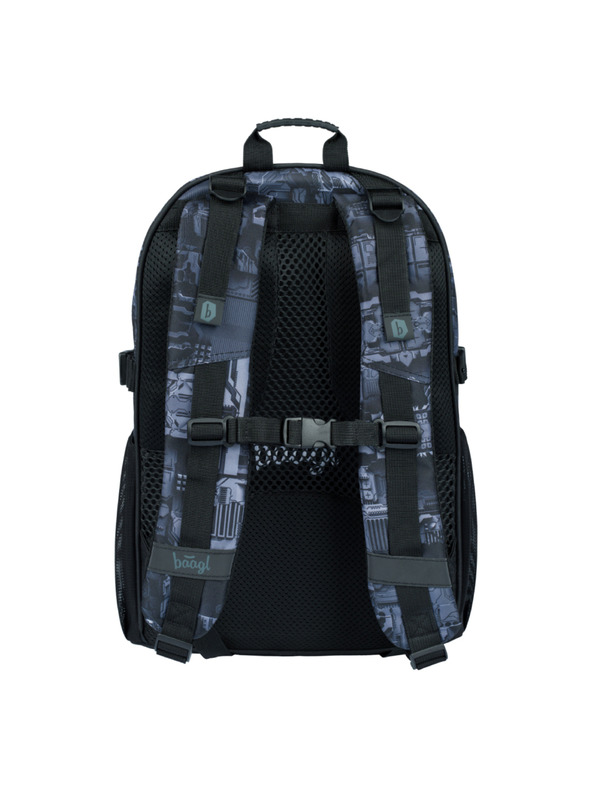BAAGL  Baagl Core Technic sivi školski ruksak