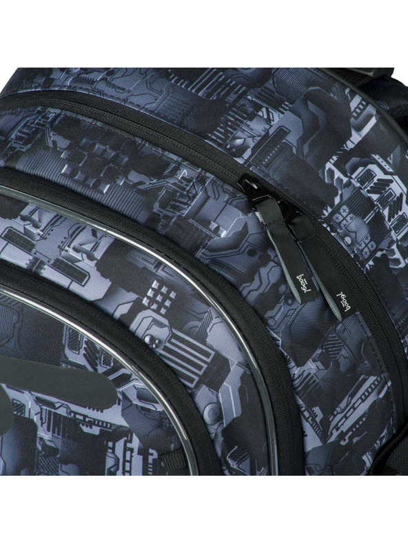 BAAGL  Baagl Core Technic sivi školski ruksak