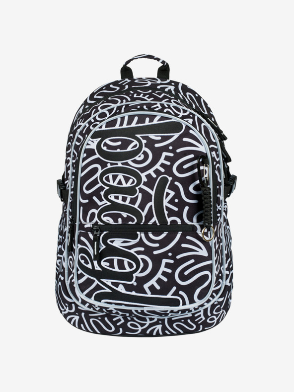 BAAGL  Crni školski set s uzorkom - ruksak, pernica, torba Baagl Core Element