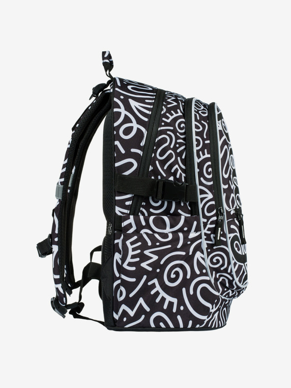 BAAGL  Crni školski set s uzorkom - ruksak, pernica, torba Baagl Core Element