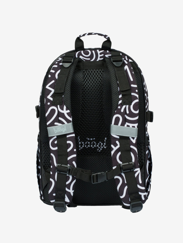 BAAGL  Crni školski set s uzorkom - ruksak, pernica, torba Baagl Core Element