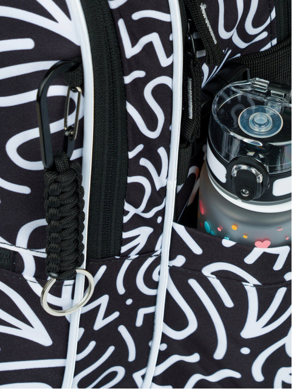 BAAGL  Crni školski set s uzorkom - ruksak, pernica, torba Baagl Core Element