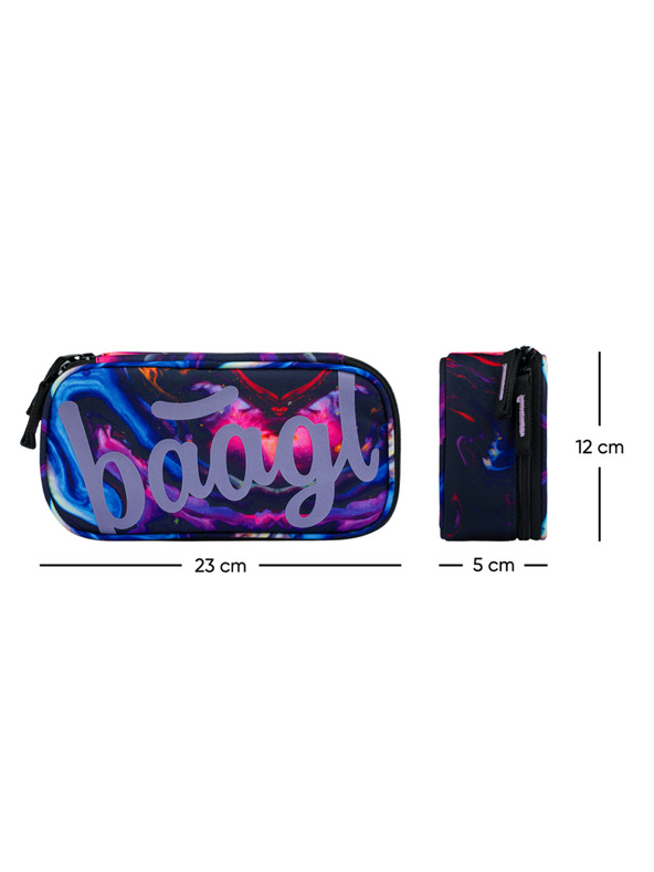 BAAGL  Ljubičasti školski set - ruksak, pernica, torba Baagl Core Marble