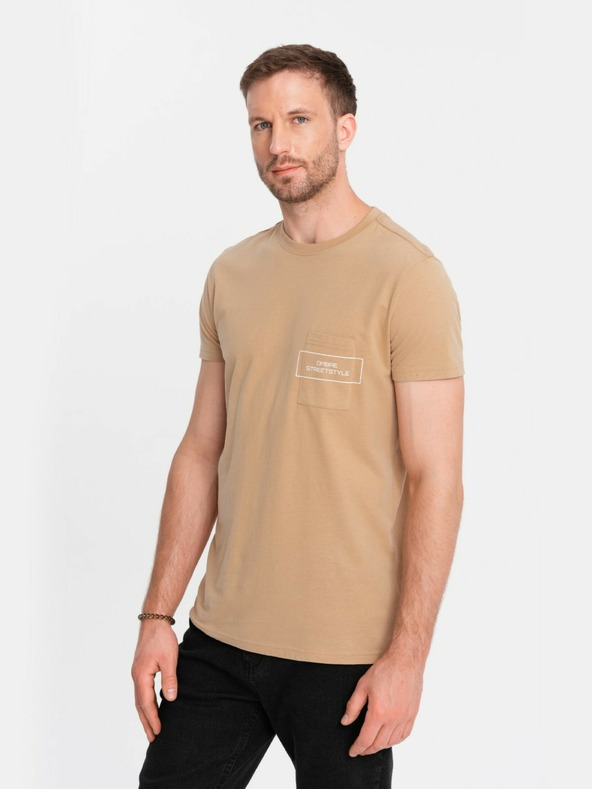 Ombre Clothing Muška pamučna majica s Ombre Streetstyle džepnim printom Ombre Clothing