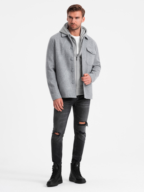 Ombre Clothing Muška lagana jakna od flisa Ombre odjeća V2 OM-JANP-0199