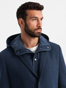 Ombre Clothing Muška jakna s kapuljačom i visokim ovratnikom tamnoplava Ombre odjeća