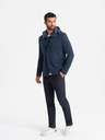 Ombre Clothing Muška jakna s kapuljačom i visokim ovratnikom tamnoplava Ombre odjeća