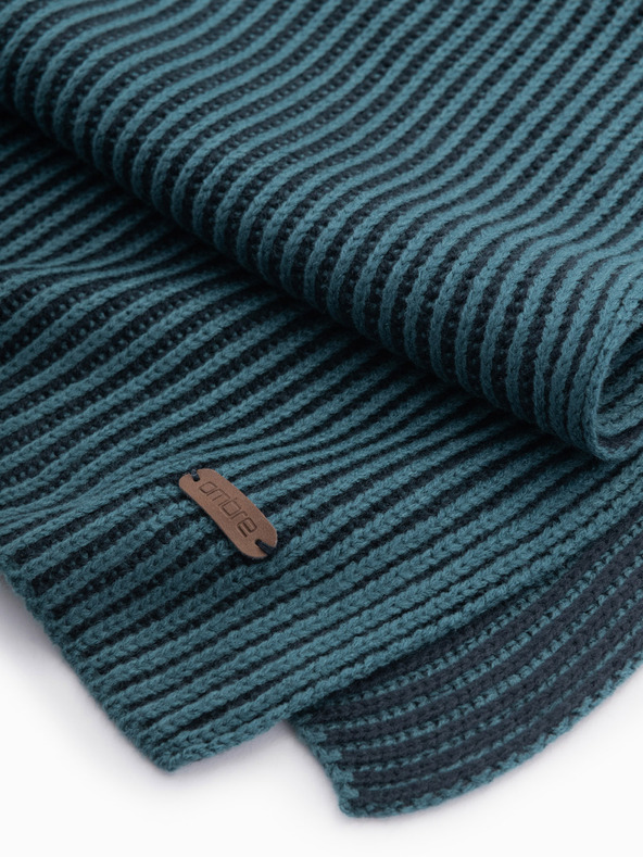 Ombre Clothing Muški pleteni dvobojni prugasti šal tamnoplava Ombre odjeća