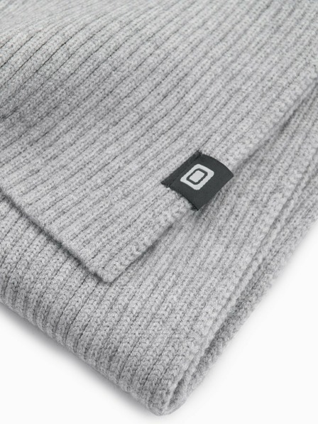 Ombre Clothing Siva Ombre odjeća, jednobojni rebrasti pleteni šal