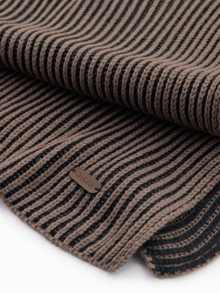 Ombre Clothing Muški pleteni šal s dvobojnim prugama smeđe i crne Ombre odjeća