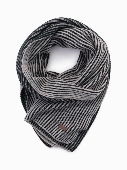 Ombre Clothing Muški pleteni šal s dvobojnim prugama Siva i crna Ombre odjeća
