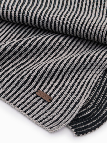 Ombre Clothing Muški pleteni šal s dvobojnim prugama Siva i crna Ombre odjeća