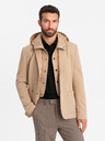 Ombre Clothing Svijetlosmeđa Ombre odjeća Muška jakna s kapuljačom s visokim ovratnikom