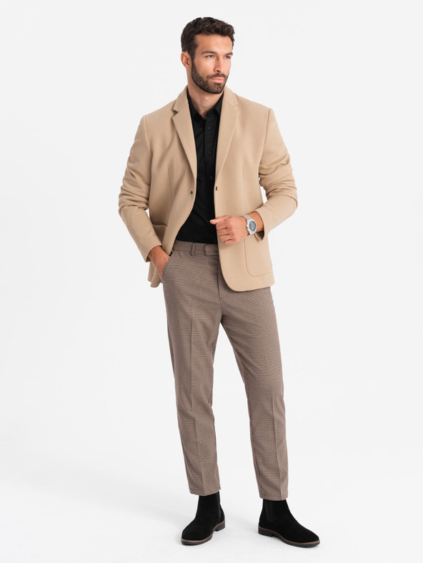 Ombre Clothing Svijetlosmeđa Ombre odjeća Muška jakna s kapuljačom s visokim ovratnikom