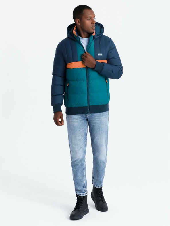 Ombre Clothing Muška sportska jakna u retro bojama tamno plava i narančasta Ombre Clothing