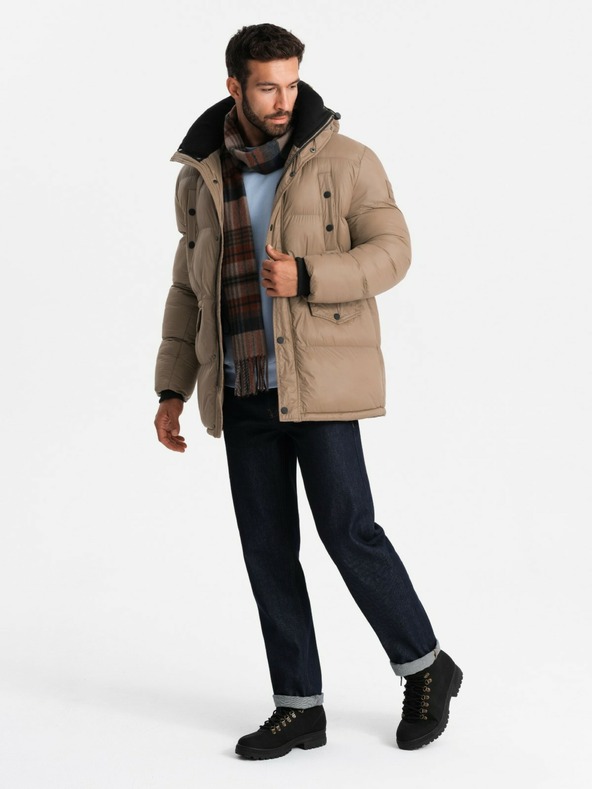 Ombre Clothing Muška duga jakna s džepovima Ombre Clothing