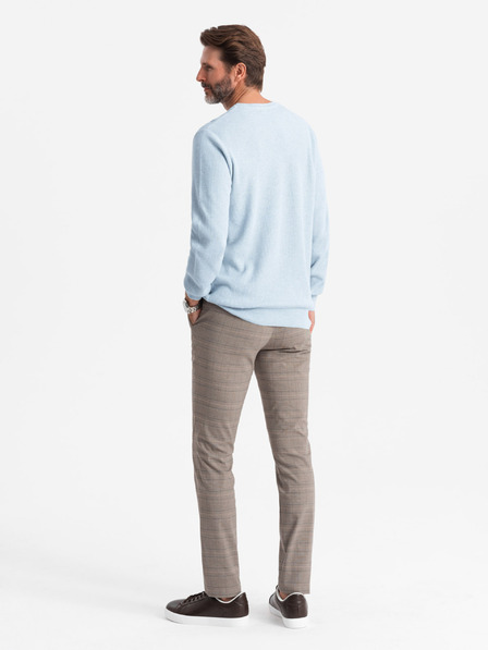 Ombre Clothing Muški melange strukturirani pleteni pulover plava Ombre odjeća