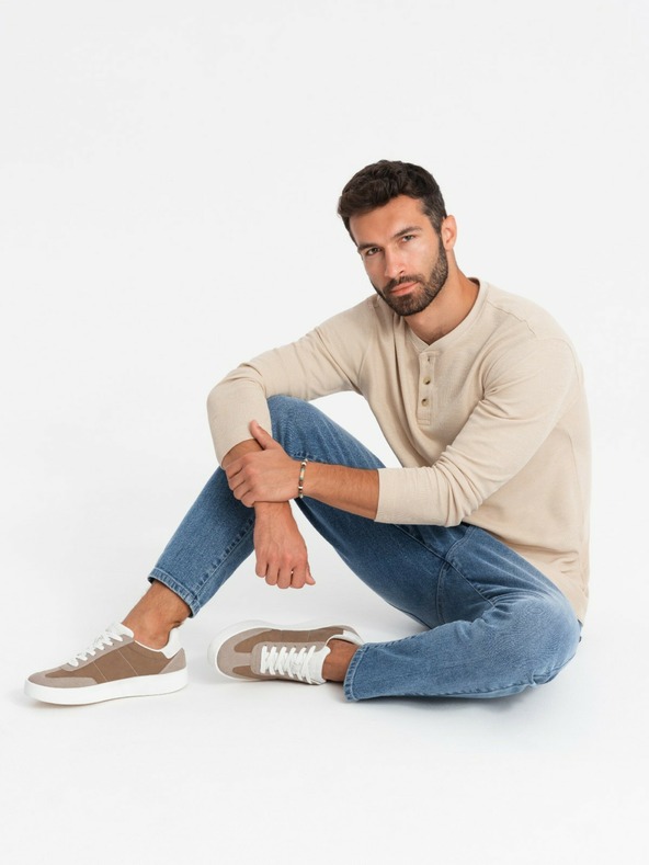 Ombre Clothing Old-school muške tenisice na grubom potplatu svjetlo smeđe Ombre odjeća