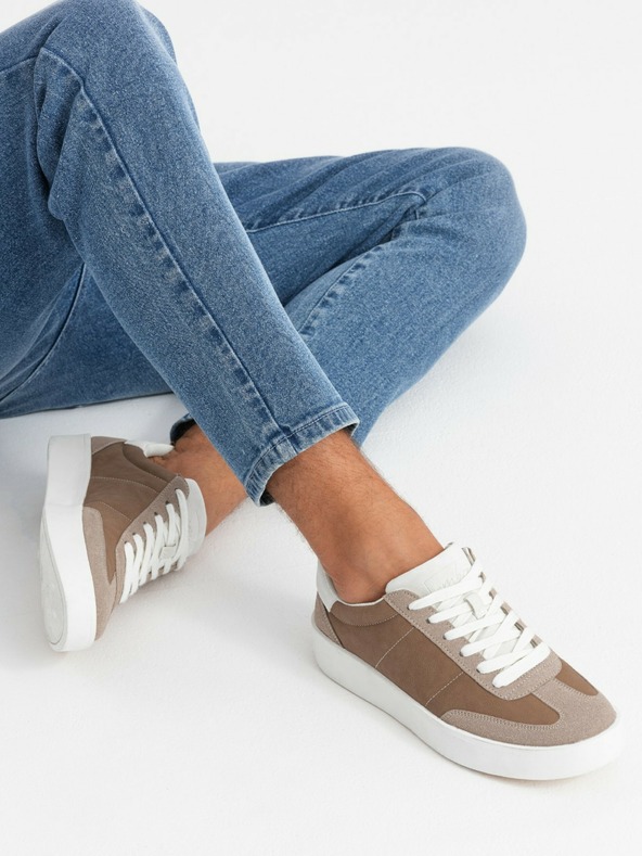 Ombre Clothing Old-school muške tenisice na grubom potplatu svjetlo smeđe Ombre odjeća