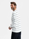 Ombre Clothing Muški casual džemper s vodoravnim prugama krem ​​Ombre Clothing