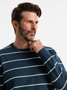 Ombre Clothing Muški ležerni pulover s vodoravnim prugama tamnoplava Ombre odjeća