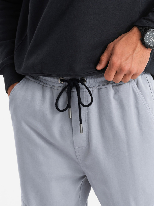 Ombre Clothing Muška pletena trenirka s kargo džepovima u svijetlosivoj Ombre odjeći