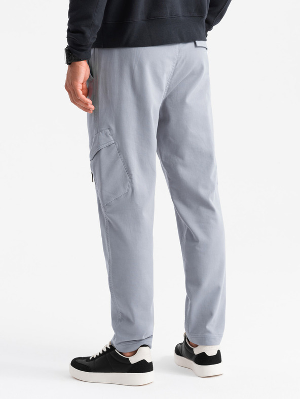 Ombre Clothing Muška pletena trenirka s kargo džepovima u svijetlosivoj Ombre odjeći