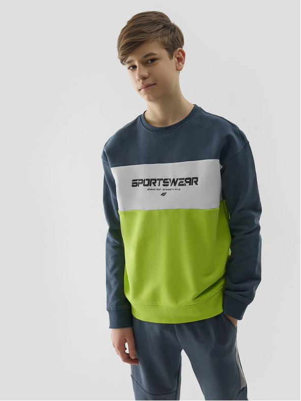 4F Trenerka za dječake bez kopčanja i bez kapuljače 4F