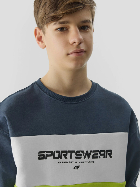 4F Trenerka za dječake bez kopčanja i bez kapuljače 4F