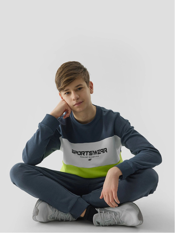 4F Trenerka za dječake bez kopčanja i bez kapuljače 4F