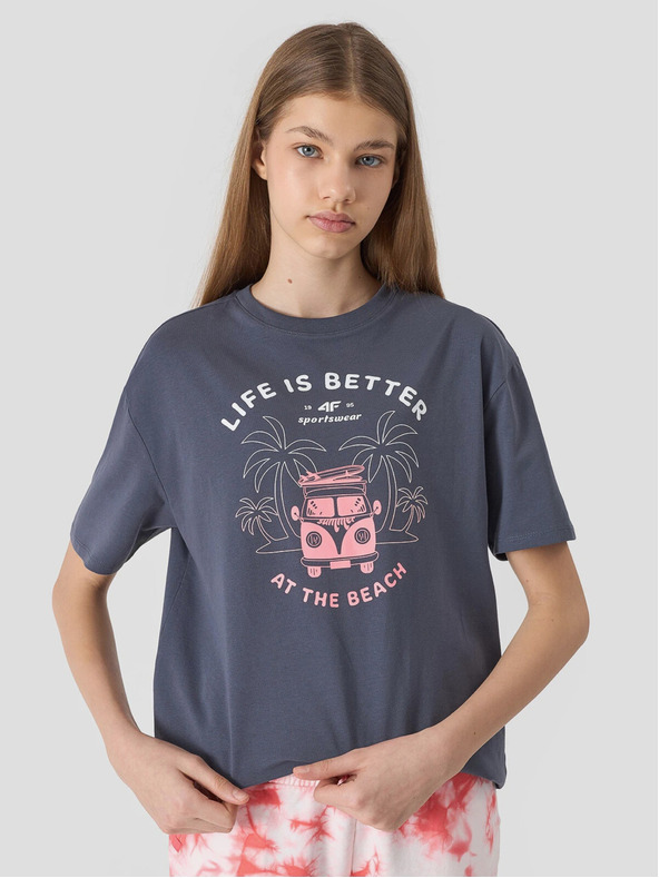 4F Oversize majica za djevojčice s 4F printom