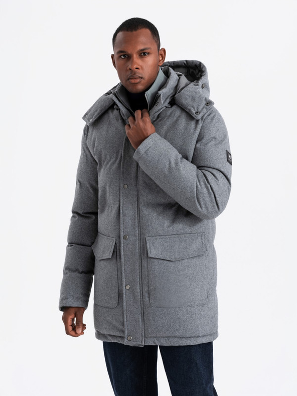 Ombre Clothing Muška duga topla parka jakna s vunom Ombre Clothing