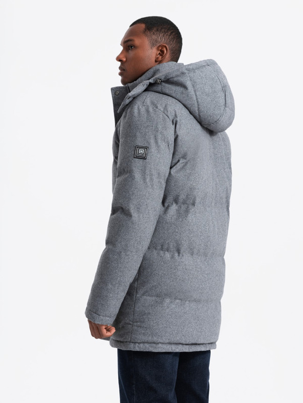 Ombre Clothing Muška duga topla parka jakna s vunom Ombre Clothing