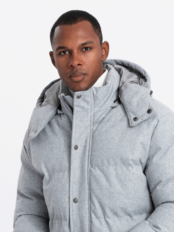 Ombre Clothing Muška duga topla parka jakna s vunom Ombre Clothing