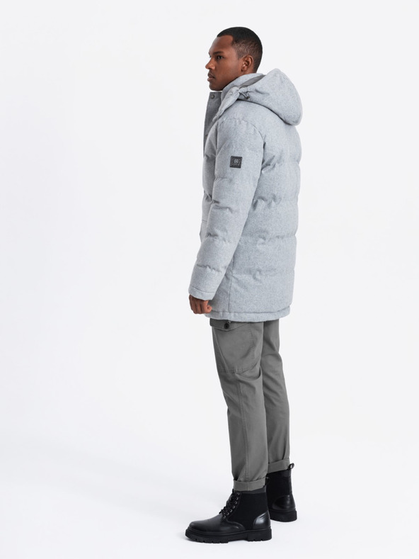 Ombre Clothing Muška duga topla parka jakna s vunom Ombre Clothing