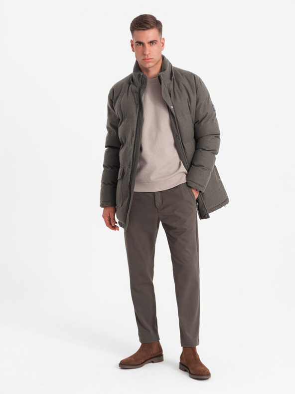 Ombre Clothing Muška duga topla parka jakna s vunom Ombre Clothing