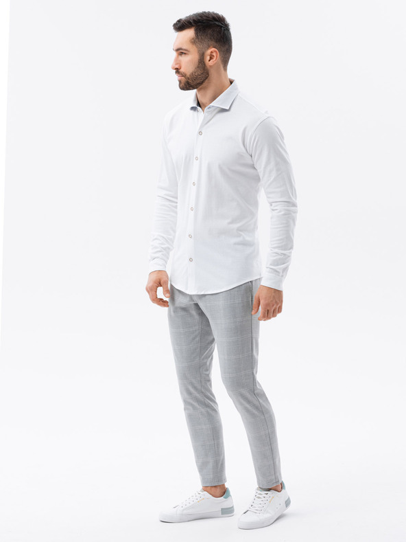 Ombre Clothing Ombre Clothing Muška pletena uska košulja dugih rukava