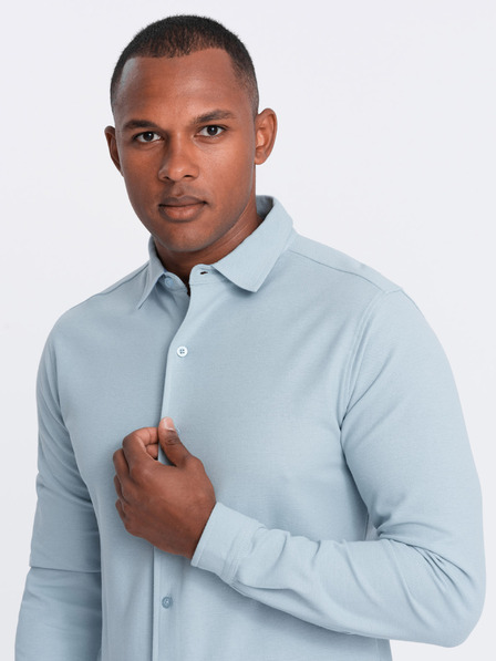 Ombre Clothing Ombre Clothing Muška pletena uska košulja dugih rukava