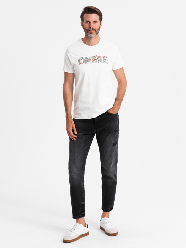 Ombre Clothing Muška pamučna majica s finim vezom Ombre Clothing