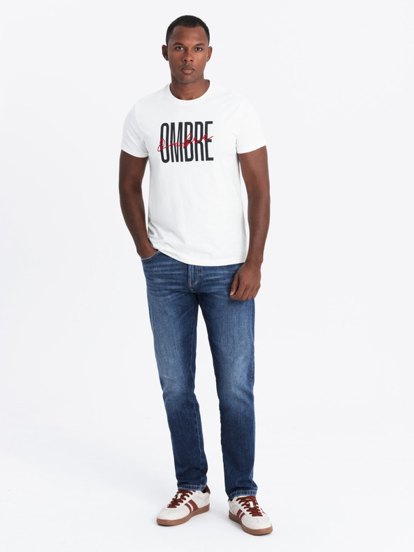 Ombre Clothing Muška pamučna majica s finim vezom Ombre Clothing