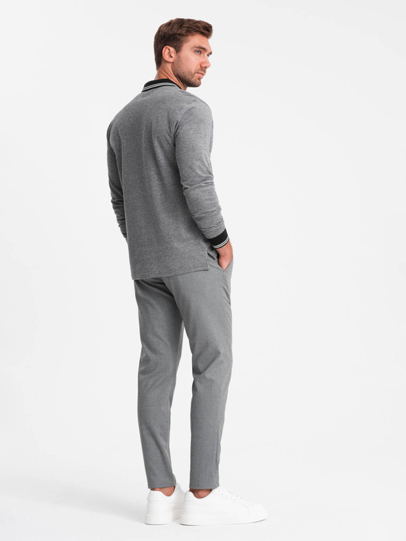 Ombre Clothing Muška polo majica s dugim rukavima i vezom Ombre Clothing