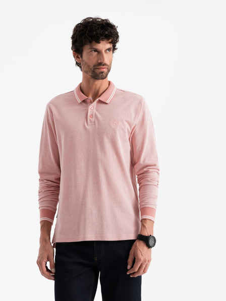 Ombre Clothing Muška polo majica s dugim rukavima i vezom Ombre Clothing