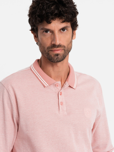 Ombre Clothing Muška polo majica s dugim rukavima i vezom Ombre Clothing
