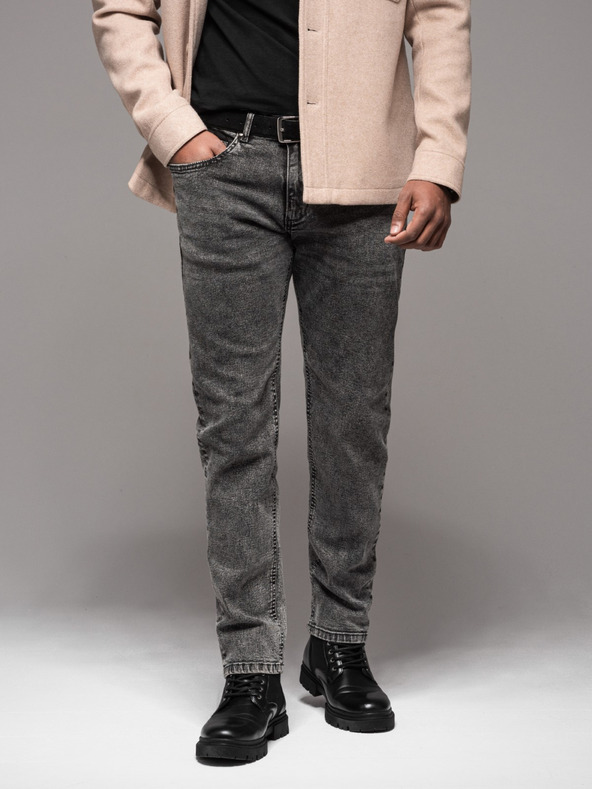 Ombre Clothing Muške traperice STRAIGHT LEG - crne V1 OM-PADP-0133 Ombre odjeća